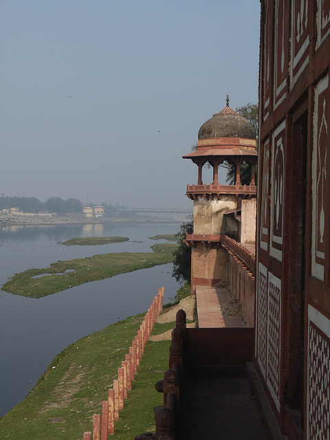 Agra- Yamuna River and Itimad-ud-Daulah's Tomb