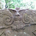 west wickham church, bromley, london (9) c18 gravestone of mary wilkinson +1742 with skull