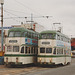Blackpool trams 720 and 711 - 3 Oct 1992