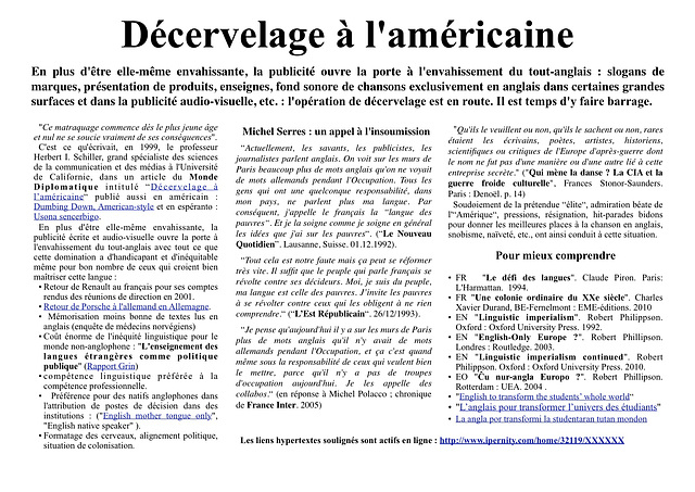 Publicité en anglais Décervelage à l'américaine (1)