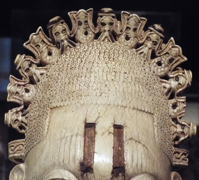 Detail of an Iyoba Pendant Mask in the Metropolitan Museum of Art, August 2023