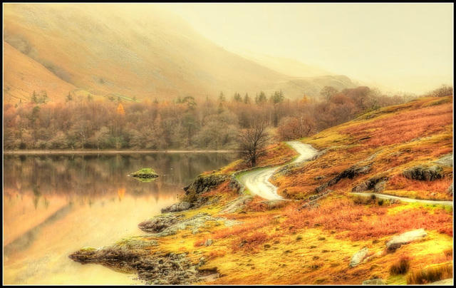 The road to Nether Wasdale by Wastwater