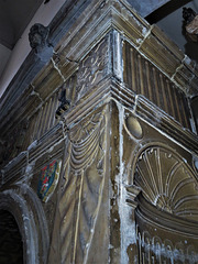 chelsea old church, london (80) detail of arch canopy of c16 tomb of richard jervoise +1563