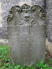 west wickham church, bromley, london (7) c18 gravestoneof george martin +1731 with cherub