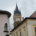 Romania, Baia Mare, The Tower of St.Stefan over the Buildings on Freedom Square