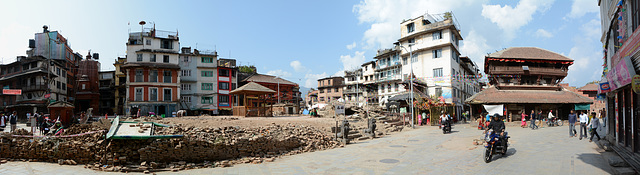 Kathmandu, The Ruins of Kasthamandap Temple on Durbar Square after Earthquake in 2015
