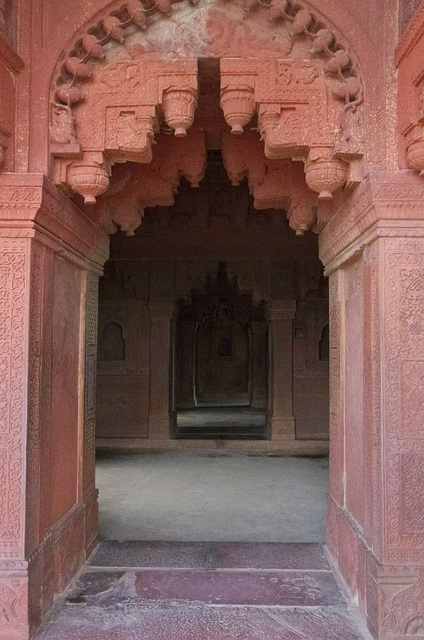 View through doorways