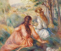 Detail of In the Meadow by Renoir in the Metropolitan Museum of Art, July 2018