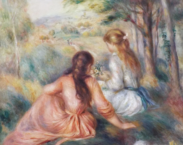 Detail of In the Meadow by Renoir in the Metropolitan Museum of Art, July 2018