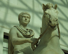 Detail of a Marble Statue of a Youth on Horseback in the British Museum, April 2013