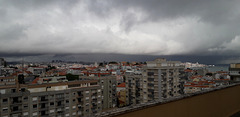 Heavy rain over Lisbon.