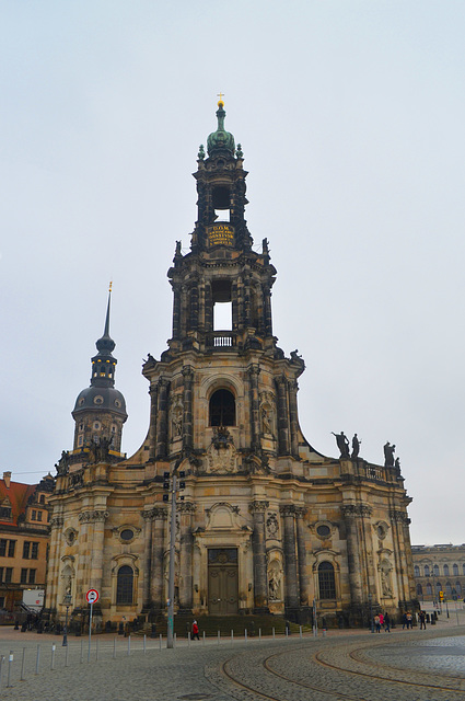 Dresden, View to Katholische Hofkirche from Schlossplatz