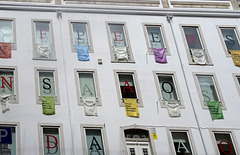 Poetry on  Facade of Fernando Pessoa's house