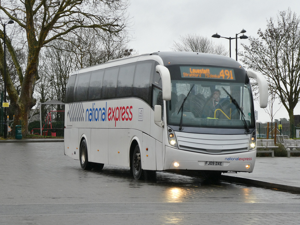 Ambassador Travel (National Express contractor) 209 (FJ09 DXE) in Mildenhall - 10 Feb 2019 (P1000194)