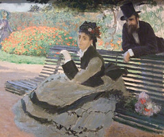 Detail of Camille Monet on a Garden Bench by Monet in the Metropolitan Museum of Art, January 2010