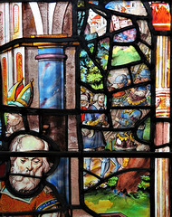 chelsea old church, london (63) temple scene in flemish? c16 glass much rearranged to fit