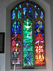 aldeburgh church, suffolk (2) c20 benjamin britten glass by piper and reyntiens 1979; prodigal son, curlew river, burning fiery furnace.