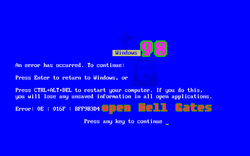 blue screeof death windows 98 il Body