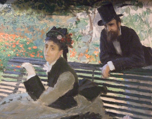 Detail of Camille Monet on a Garden Bench by Monet in the Metropolitan Museum of Art, January 2010