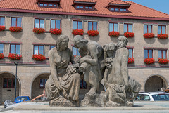 Brunnen auf dem Marktplatz von Mělník