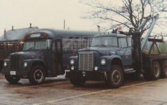 USAF International bus and tow truck at RAF Mildenhall - 26 Apr 1981