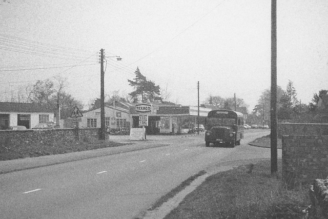 USAF bus travelling through Beck Row - May 1980