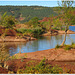 Lake Salagou with its red shores