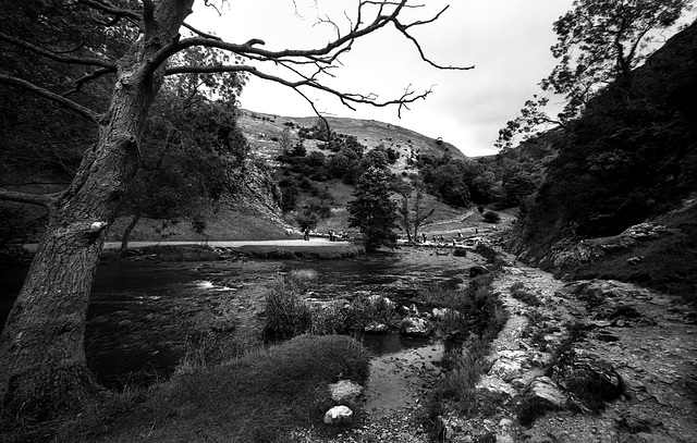 Stepping stones across the river at Dovedale