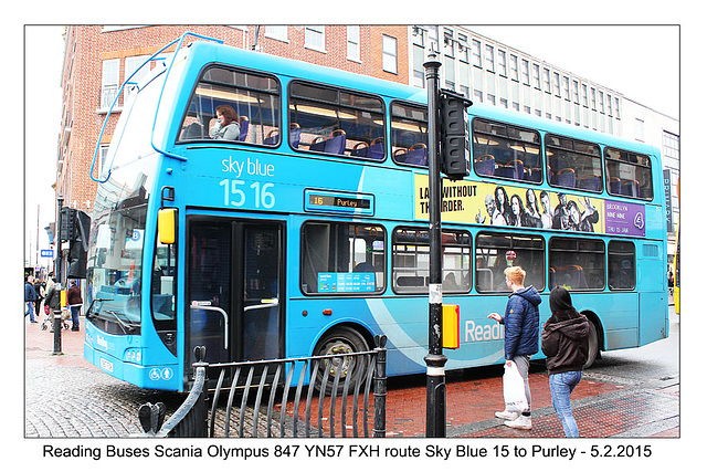 Reading Buses 847  - central Reading - 5.2.2015