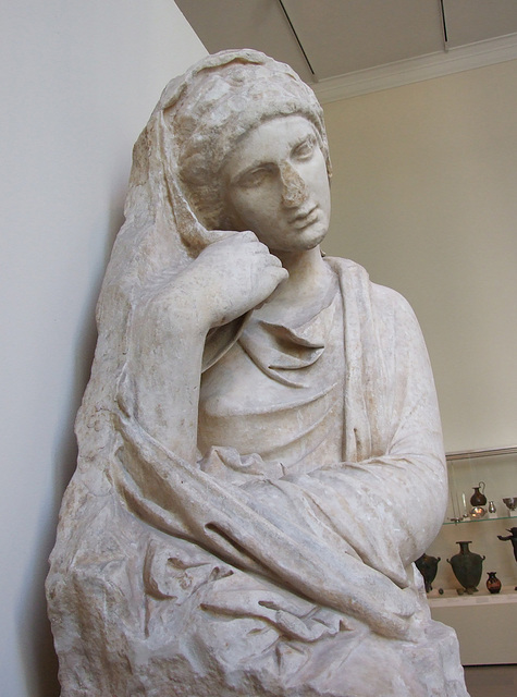 Detail of a Marble Stele of a Woman in the Metropolitan Museum of Art, May 2012