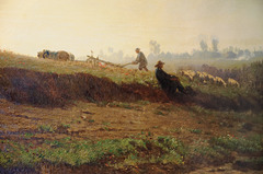 "Paysage, route des champs" (détail) (Emile Lambinet - 1855)