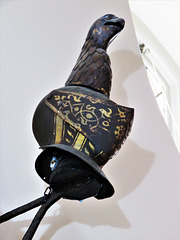 chelsea old church, london (45) late c16 funerary helmet with eagle crest over the tomb of gregory fiennes, lord dacre +1594