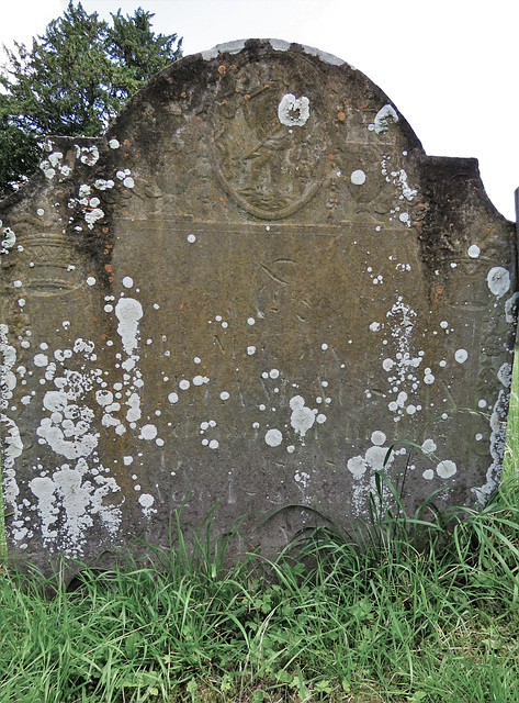 welford church, berks (36) early c19 gravestone with figure with trumpet and dart