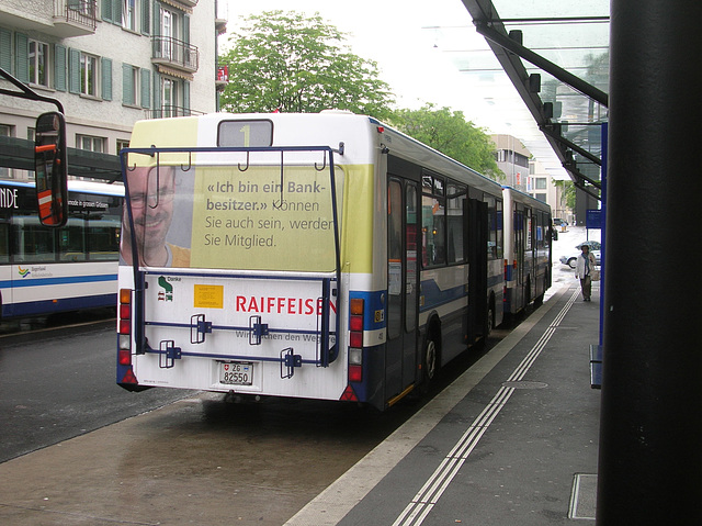 DSCN2211 Zugerland Verkehrsbetriebe (ZVB) trailer 410 (ZG 82550) towed by bus 109 (ZG 54619) at Zug - 16 Jun 2008