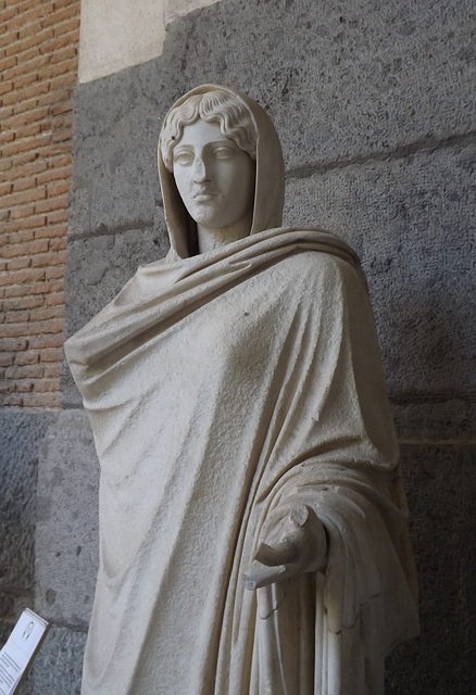 Detail of the Copy of the Aphrodite Sosandra from Stabiae in the Naples Archaeological Museum, July 2012