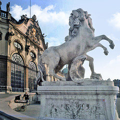 Equestrian Statue in  front of the Belveder, in Vienna.