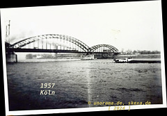 1957,  Köln - Rhein mit Hohenzollernbrücke