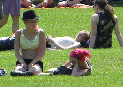 girls on the lawn