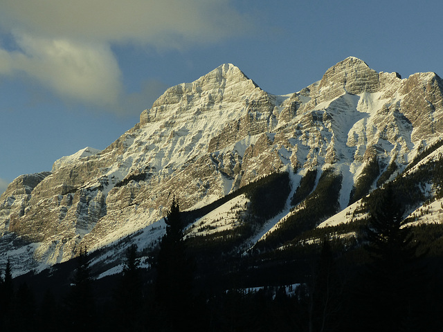 Sunbathed mountain slopes