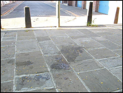 oil stains on new paving stones