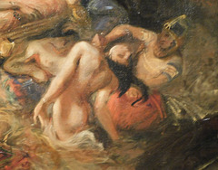 Detail of the Sketch of the Death of Sardanapalus by Delacroix in the Metropolitan Museum of Art, January 2019