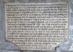 chelsea old church, london (37) epitaph on c16 tomb of jane guildford, duchess of northumberland +1555