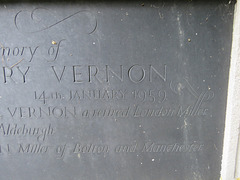 aldeburgh church, suffolk (52) tomb with wheatsheaf of vernon family , gertrude mary vernon +1959 was a miller's wife