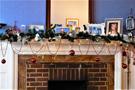 The mantlepiece is so easy to decorate