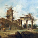 Detail of Fantastic Landscape by Guardi in the Metropolitan Museum of Art, March 2011
