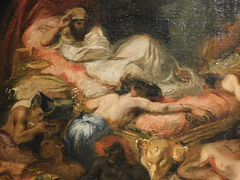 Detail of the Sketch of the Death of Sardanapalus by Delacroix in the Metropolitan Museum of Art, January 2019