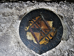 chelsea old church, london (35) brass heraldry on tomb of jane guildford, duchess of northumberland +1555