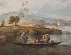 Detail of Fantastic Landscape by Guardi in the Metropolitan Museum of Art, March 2011