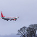 Jet2.com Plane Flying over Renfrew to Land at Glasgow Airport