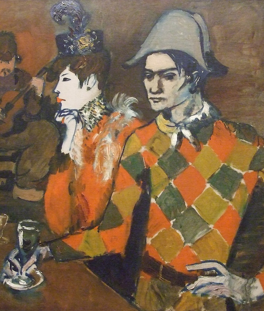 Detail of At the Lapin Agile by Picasso in the Metropolitan Museum of Art, May 2011
